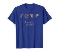 Games of Thrones 4 Houses Maglietta, Uomo, Blu Reale, L