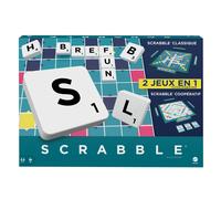 Mattel Games Scrabble - Gioco da tavolo familiare, con 2 modalità di gioco, 50 carte obiettivo incluse, per 2-4 giocatori, versione francese, giocattolo per bambini, 10 anni, HWD44