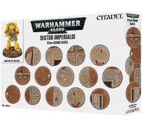 Games Workshop 40,000-Sector Sixty Round Bases Games Warhammer Action Figure Sector Imperialis Sessanta basi Rotonde, Colore Nero, 32 mm, 99120199039