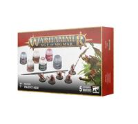 Paint Set Skaven Warhammer Age of Sigmar Set di Pittura con Colori Pennello Starter e 5 miniature Ratti del Clan in plastica da assemblare