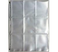 GamesDynamics, confezione da 50 buste trasparenti a 9 scomparti per raccoglitore, formato standard, 11 fori, per conservare e tenere in ordine le carte da gioco collezionate di MTG, Pokemon, YGO