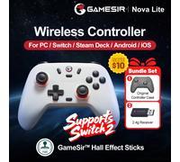 GameSir Controller di Gioco per PC, Compatibile con 2 Gamepad, Joystick Nova Lite, Compatibile con Switch, Steam, Deck, Android, iOS e Windows, Joystick ad Effetto Hall, Viene con Custodia Protettiva
