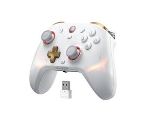 GameSir Cyclone2 TMR Game Controller TMR Hall Stick Gamepad con doble Hall Trigger/Micro Trigger Mando de juegos para Switch, Android, iOS y PC Wired/wireless/2.4G con teclas macro Blanco.