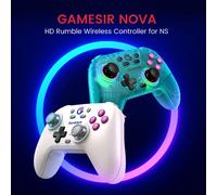 GameSir Nova Wireless Switch Pro Controller für Switch/Lite/OLED, Switch Controller mit Hall-Effekt JoySticks, RGB LED, Turbo, programmierbar, Bewegungssteuerung, Wake Up Funktion (bianco)
