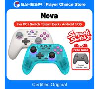 GameSir Nova Wireless Switch Pro Controller für Switch/Lite/OLED, Switch Controller mit Hall-Effekt JoySticks, RGB LED, Turbo, programmierbar, Bewegungssteuerung, Wake Up Funktion (bianco)