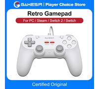 GameSir Tegenaria Lite Controller Cablato - 1000Hz, Latenza Ultra-Ridotta, Stick Hall Effect, 2 Pulsanti Posteriori - Compatibile Switch/PC/Android/iOS - Grigio Retro