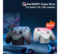 GameSir Super Nova Controller Wireless con Base di Ricarica - Stick Hall Effect, Grilletti Regolabili - Switch/Switch 2 Gyro, Mobile - Whipped Pink