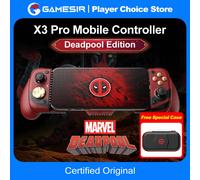 GameSir X3 Pro Edizione Deadpool per iPhone Serie 16/15 e Telefoni Android, Gamepad Mobile con Licenza Marvel e Raffreddatore Integrato