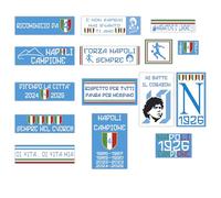 GamesMonkey® - 15 Adesivi Ultras Napoli Campione Calcio 2024-2025 - Vinile Lucido HD - Made in Italy Impermeabili Lavabili Esterno Interno Auto Moto Motocross Bici Casco (Napoli Campione)