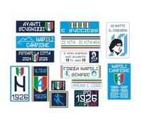 GamesMonkey® - Adesivi Ultras Campione Calcio - Vinile Lucido HD - Made in Italy Impermeabili Lavabili Esterno Interno Auto Moto Motocross Bici Casco Paraurti Vetri (Napoli Campione 24/25)