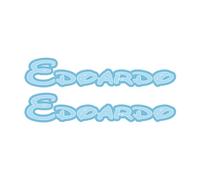 GamesMonkey® - Adesivo Nomi Cameretta - 2 pezzi - Varie Dimensioni - bambino bambina giochi porta armadio (Edoardo, 25x5 cm)