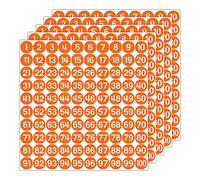 GamesMonkey® - Etichette Numeri Adesivi Cerchi - Arancione - da 1 a 100 - (100-500 - 2500 pezzi)(10-25 mm) Vinile Impermeabile - Inventario Consecutivi (25 mm - 2,5 cm, 500 Pezzi - 5 Fogli)
