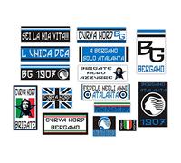 GamesMonkey® - Kit 15 Adesivi Ultras - Atalanta Bergamo - Campione Calcio Scudetto - Vinile Lucido HD - Made in Italy Impermeabili Esterno Interno Auto Moto Motocross Bici Casco Paraurti Vetri
