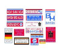 GamesMonkey® - Kit 15 Adesivi Ultras - Bayern - Monaco - Campione Calcio Scudetto - Vinile Lucido HD - Made in Italy Impermeabili Esterno Interno Auto Moto Motocross Bici Casco Paraurti