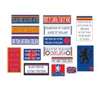 GamesMonkey® - Kit 15 Adesivi Ultras - Chelsea - Campione Calcio Scudetto - Vinile Lucido HD - Made in Italy Impermeabili Esterno Interno Auto Moto Motocross Bici Casco Paraurti Vetri Carrozzeria