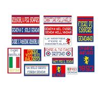 GamesMonkey® - Kit 15 Adesivi Ultras - Genoa - Campione Calcio Scudetto - Vinile Lucido HD - Made in Italy Impermeabili Esterno Interno Auto Moto Motocross Bici Casco Paraurti