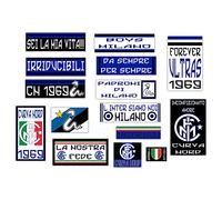 GamesMonkey® - Kit 15 Adesivi Ultras - Inter Internazionale - Campione Calcio Scudetto - Vinile Lucido HD - Made in Italy Impermeabili Esterno Interno Auto Moto Motocross Bici Casco Paraurti