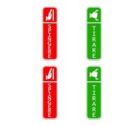 GamesMonkey® - Kit Etichette Adesivi "Spingere" e "Tirare" - Set di 4 Pezzi - Vari Modelli Disponibili - Adesivi Autoadesivi per Porte di Uffici, Negozi, Ristoranti, Bar, Strutture Sanitarie (V3)