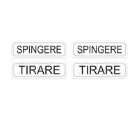 GamesMonkey® - Kit Etichette Adesivi "Spingere" e "Tirare" - Set di 4 Pezzi - Vari Modelli Disponibili - Adesivi Autoadesivi per Porte di Uffici, Negozi, Ristoranti, Bar, Strutture Sanitarie (V6)