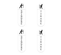 GamesMonkey® - Kit Etichette Adesivi "Spingere" e "Tirare" - Set di 4 Pezzi - Vari Modelli Disponibili - Adesivi Autoadesivi per Porte di Uffici, Negozi, Ristoranti, Bar, Strutture Sanitarie (V2)