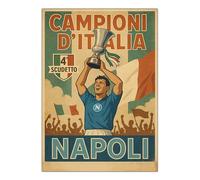 GamesMonkey® - Poster Napoli - Campione 4 Scudetto 2024 2025 - Calcio Vittoria Tricolore Ultras - Made in Italy (C0007-D002 - Poster - 21x30)