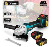 Gami 125MM Smerigliatrice angolare elettrica senza spazzole Velocità variabile M14 Macchina da taglio Strumento per la lavorazione del legno per Makita 18v Batteria Pin 2 Battery Set