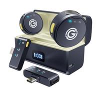 Gamiity Microfono lavalier wireless per iPhone/Android con Lightning, mini microfono USB C senza fili, cancellazione del rumore, batteria 35H per registrazione video, streaming - Blu zaffiro