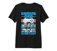 Gaming Dad I Don't Just Play I Teaching My Son How To Solve PRO Maglietta Premium