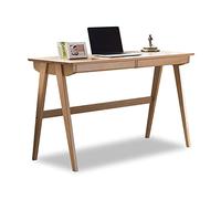 Gaming Desk Modern Simple Style Wooden Desk Solid Study Writing Table Beech Double Drawer Home Office Monitor Stand Workstation 2 Colors Office Desk (Color : Walnut Table Length : 1 Meters) (Natura