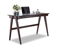 Gaming Desk Modern Simple Style Wooden Desk Solid Study Writing Table Beech Double Drawer Home Office Monitor Stand Workstation 2 Colors Office Desk (Color : Walnut Table Length : 1 Meters) (Walnut