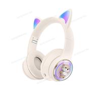 Gaming Dog Ear Headphones RGB LED Lights Headset Cute Wireless Bluetooth5.3 Gift
