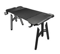 Gaming- e Computer-Scrivania con LED Illuminazione - Design Telaio in Acciaio per Home Office & Studio, Scrivania Robusta Facile da Montare con Elegante Finitura Nera