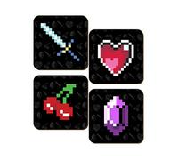 Gaming Icons Square Set di sottobicchieri 4 Pezzi 9,2 x 9,2 cm