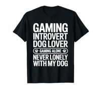 Gaming Introvert Dog Lover Gaming Mai Solo con Il Mio Cane Maglietta