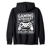 Gaming Introvert Energy Low Dog Love High Felpa con Cappuccio