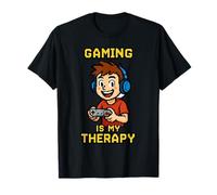 Gaming Is My Therapy Divertente Gamer Pixel Art Videogioco Maglietta