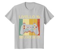 Gaming Level Up Gamer Ragazzi 16 Regalo Compleanno Maglietta, Bambini, Argento, 6 Anni