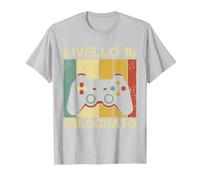Gaming Level Up Gamer Ragazzi 16 Regalo Compleanno Maglietta, Uomo, Argento, XL