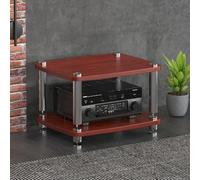 Gaming & Media Storage Audio Rack - Supporto AV angolare, vetrina DVD/CD e supporto giradischi, mobili per centri di intrattenimento (finitura in legno, 60 x 48 x 38 cm)