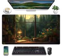 Gaming Mouse Mat 600x400x2mm,Legno Verde Large Mouse Pad,Extended Desk Pad,Mousepad XXL with Stitched Edges Anti-Slip Rubber Base Improved precision and speed for Home Office