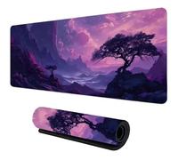 Gaming Mouse Mat 800x300x2mm,Paesaggio viola Large Mouse Pad,Extended Desk Pad,Mousepad XXL with Stitched Edges Anti-Slip Rubber Base Improved precision and speed for Home Office