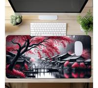Gaming Mouse Mat Ancient Town, Large mouse Pad 1000x500mm Thickness 3MM, Improved Precision and Speed, Non-Slip Base Mousepad with Stitched Edges for Gaming, Office & Home
