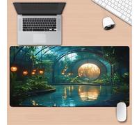 Gaming Mouse Mat Botanical Garden, Large mouse Pad 900x400mm Thickness 2MM, Improved Precision and Speed, Non-Slip Base Mousepad with Stitched Edges for Gaming, Office & Home