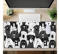 Gaming Mouse Mat Cartoon Dog, Large mouse Pad 1200x600mm Thickness 2MM, Improved Precision and Speed, Non-Slip Base Mousepad with Stitched Edges for Gaming, Office & Home