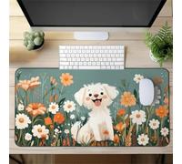 Gaming Mouse Mat Cute Dog, Large mouse Pad 1200x600mm Thickness 2MM, Improved Precision and Speed, Non-Slip Base Mousepad with Stitched Edges for Gaming, Office & Home