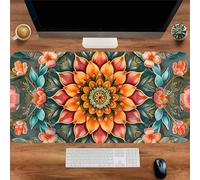 Gaming Mouse Mat Flowers Full Bloom, Large mouse Pad 900x400mm Thickness 2MM, Improved Precision and Speed, Non-Slip Base Mousepad with Stitched Edges for Gaming, Office & Home