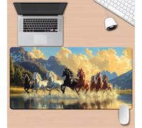 Gaming Mouse Mat Galloping Horses, Large mouse Pad 800x300mm Thickness 3MM, Improved Precision and Speed, Non-Slip Base Mousepad with Stitched Edges for Gaming, Office & Home