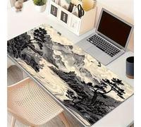 Gaming Mouse Mat Ink Wash Painting, Large mouse Pad 600x400mm Thickness 3MM, Improved Precision and Speed, Non-Slip Base Mousepad with Stitched Edges for Gaming, Office & Home