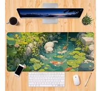 Gaming Mouse Mat Pond Cat, Large mouse Pad 1500x800mm Thickness 2MM, Improved Precision and Speed, Non-Slip Base Mousepad with Stitched Edges for Gaming, Office & Home