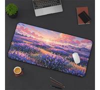 Gaming Mouse Mat Purple Fields, Large mouse Pad 800x300mm Thickness 2MM, Improved Precision and Speed, Non-Slip Base Mousepad with Stitched Edges for Gaming, Office & Home